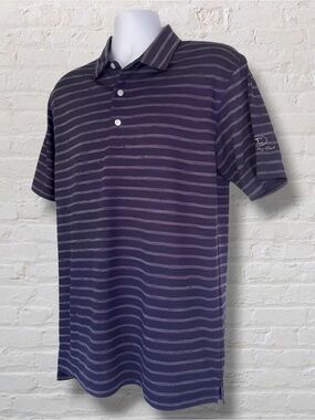 Dunning Golf Polo Shirt Purple Striped Men’s Medium The Country Club at DC Ranch